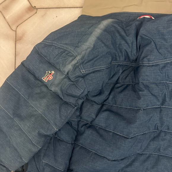 Moncler light puffer jacket denim-like EUC size 4 - Picture 9 of 16
